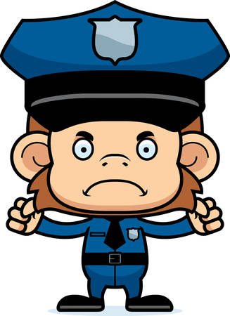 警察の帽子をかぶった黄色いキャラクターの顔のベクターイラスト